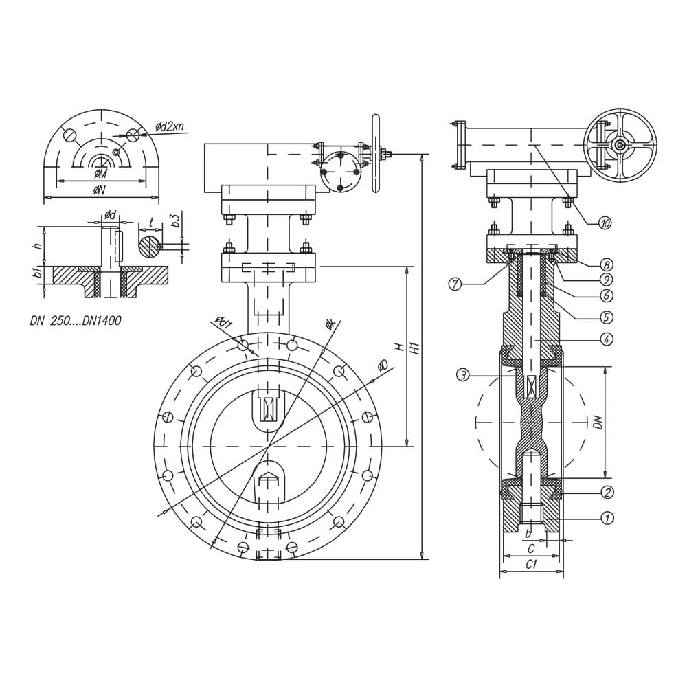 U-Type Double Flanged Butterfly Valve (2)