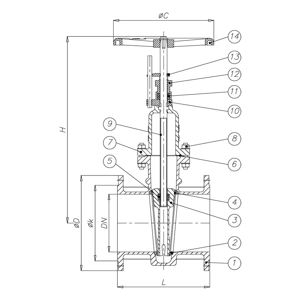 JIS 10K Cast Iron Gate Valve (2)