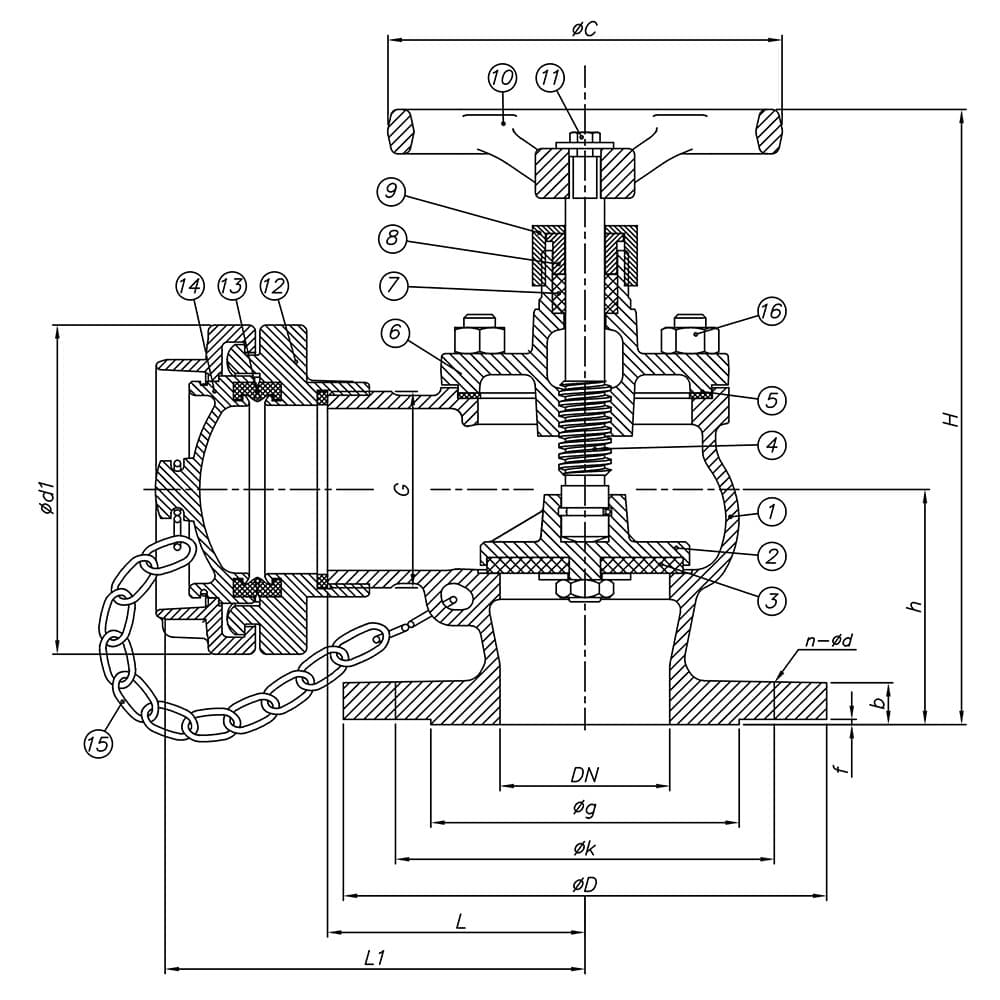 Angle Type Fire Valve (Bolted Bonnet) (2)