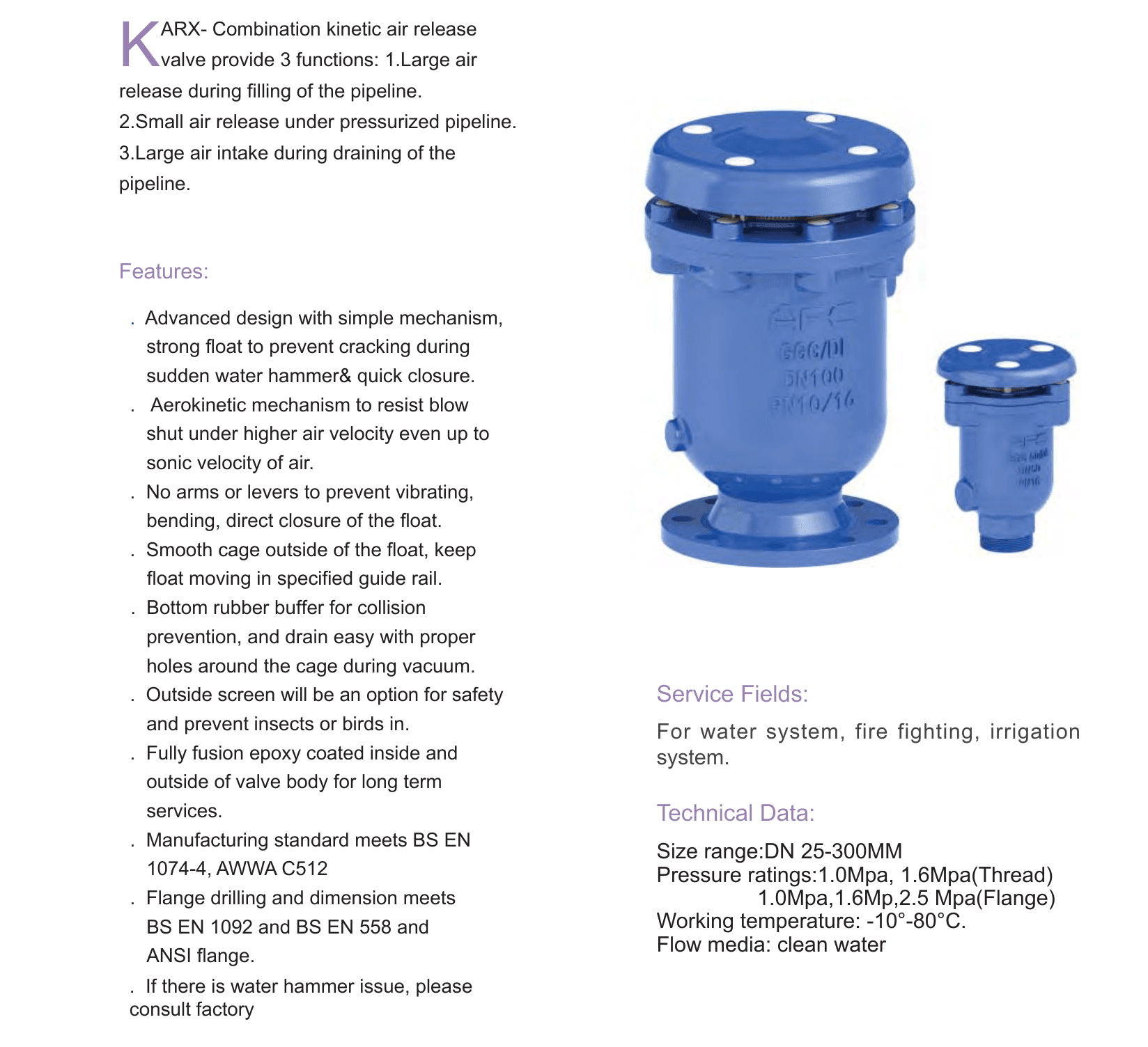 KARX – Combination Kinetic Air Release Valve (2)