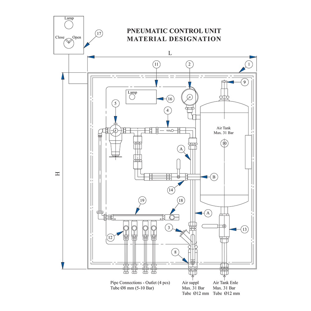 Quick Closing Valve Control Cabinet drawing 1