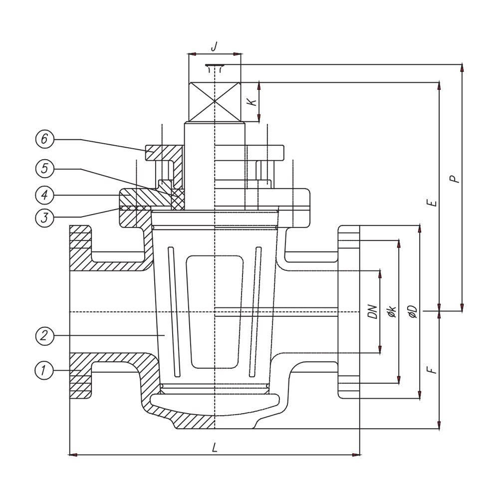 Plug Valve (2 way) drawing 1