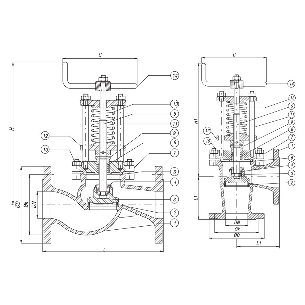 Discharge (Overboard) Valve Straight Form VDDV-16 / Angle Form VADV-16 drawing 1