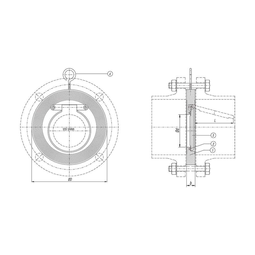 Wafer Check Valve drawing 1