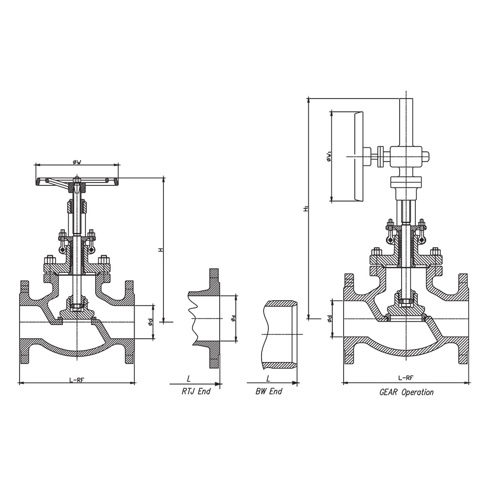 API Globe Valve drawing 1