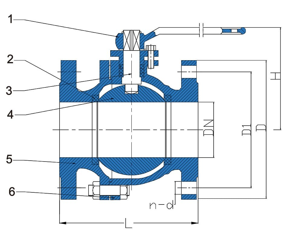 Stainless Steel Ball Valve drawing 1