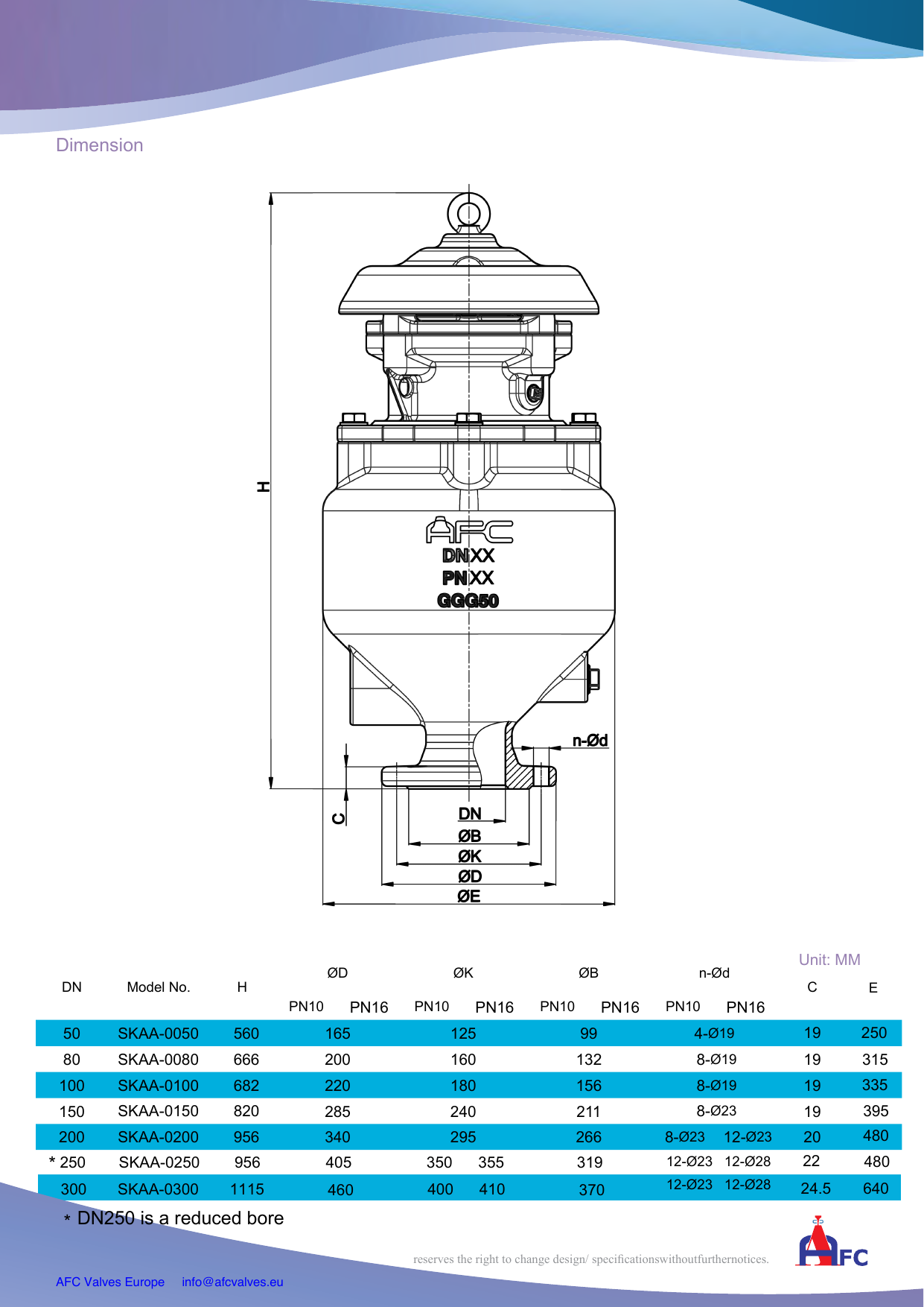 SKAA - Anti-Shock Sewage Combination Air Release Valve drawing 2
