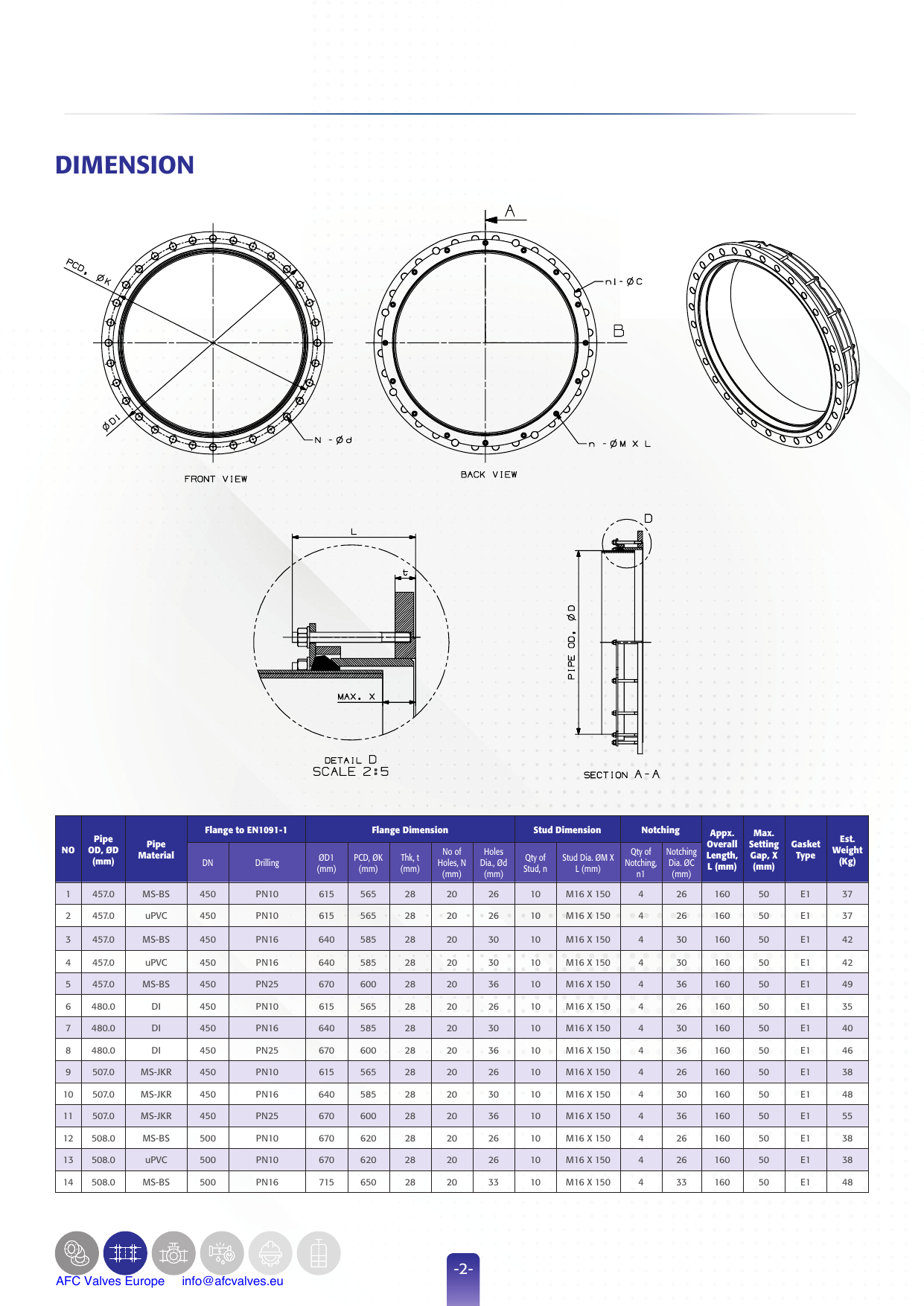Flange Adaptor Large - Mild Steel (M2202) drawing 1