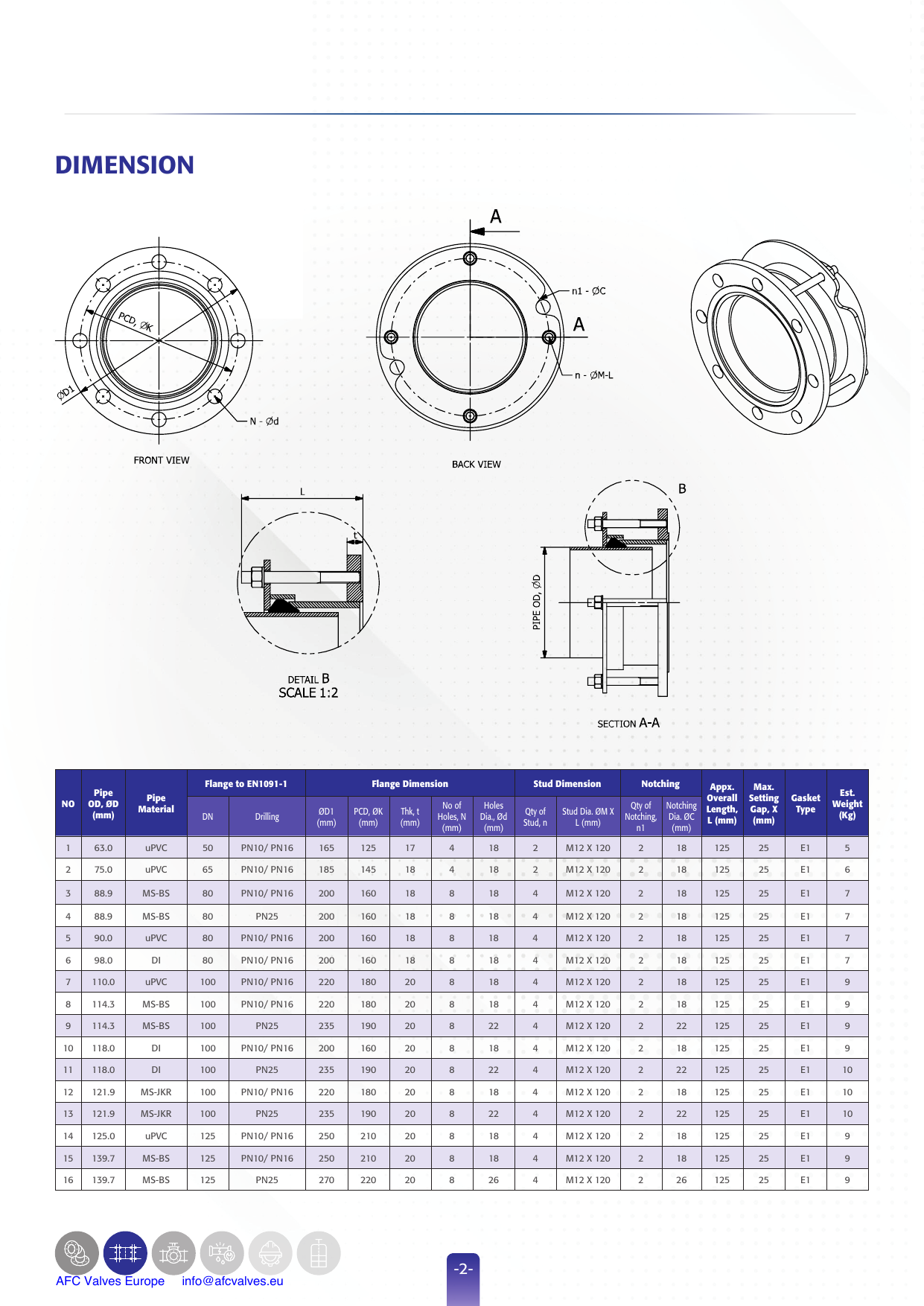 Flange Adaptor Small - Mild Steel (M2201) drawing 1