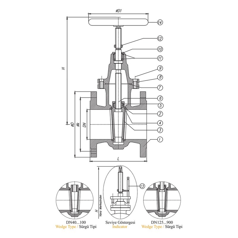 Gate Valve With Indicator drawing 1